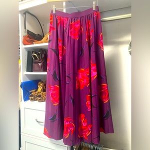 Pleated Floral Skirt in size S